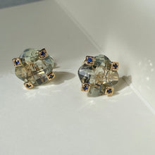 Load image into Gallery viewer, Green Amethyst Ear-studs
