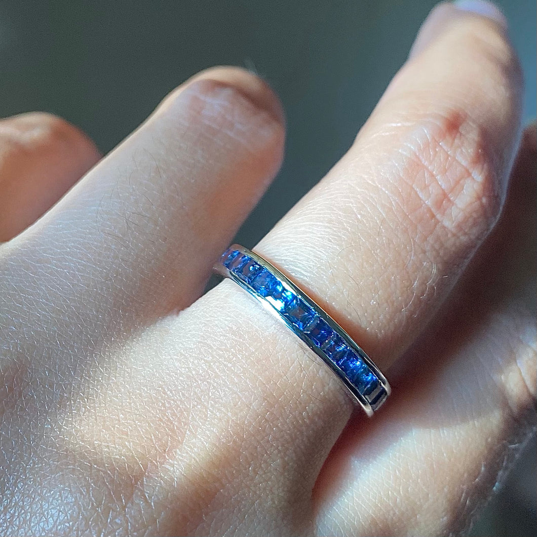 Blue Sapphire Channel Ring