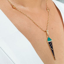 Load image into Gallery viewer, Green Onyx and Black Onyx Linea Necklace
