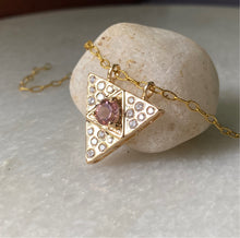 Load image into Gallery viewer, Tourmaline Triangle Necklace
