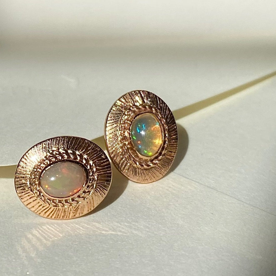 Opal Textured Ear-studs